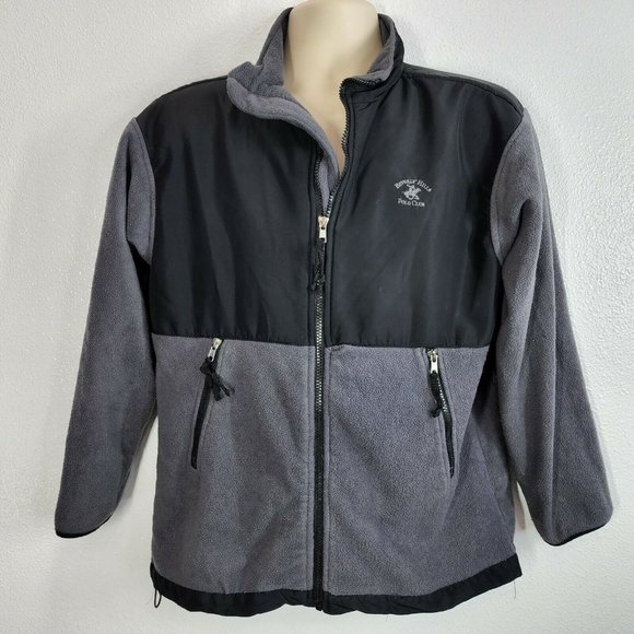 Beverly Hills‎ Polo Club Jacket Embroidered Black Zip-Up Youth Size Large 14/16 - Picture 7 of 9
